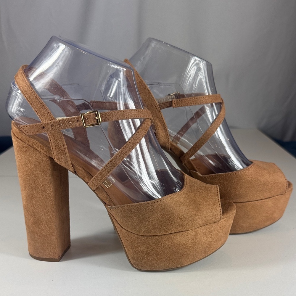 Vizzano Double Strap Tan Platform Heel size 6 - Picture 6 of 10